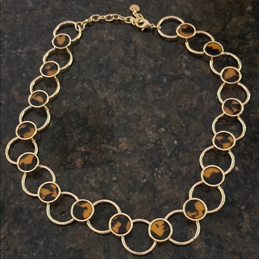 Talbots Gold and Brown Vintage-Inspired Necklace